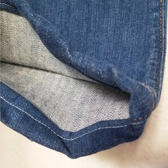 NEW SPANX Women's 28 Slim X Bootcut Jeans Blue Stretch Flare Denim "Hemmed" 27.5 - Picture 12 of 14